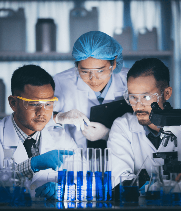 three-scientists-working