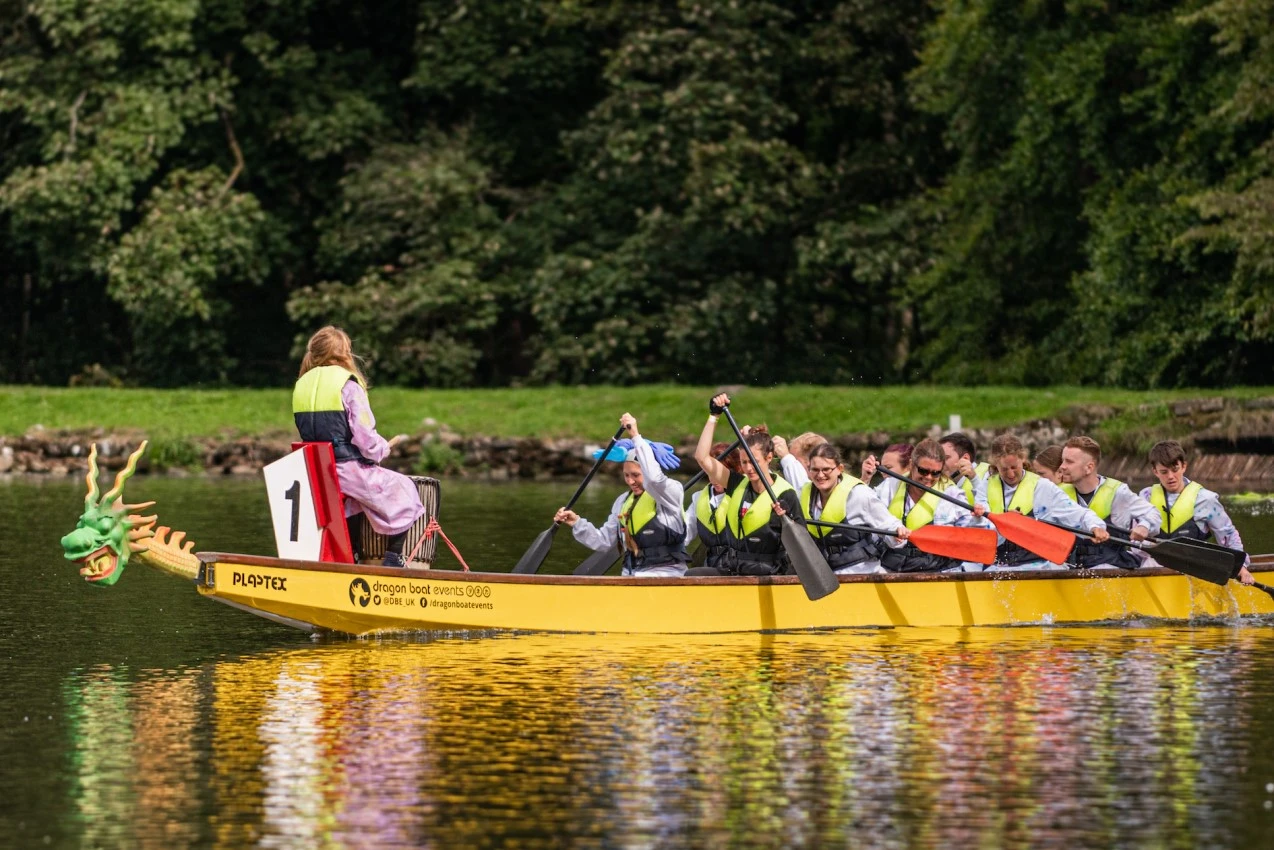 Broughton Team competing in the Skipton Rotary dragon boat race